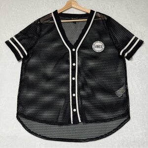 Forever 21 Plus Baseball Jersey Women 2X Black White Vibes Los Angeles Paris